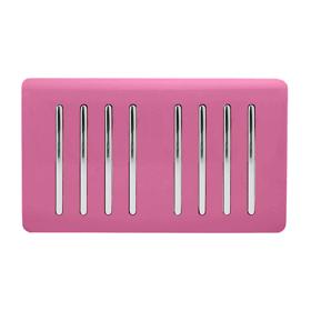 ART-SS88PK  8 Gang 2 Way 10 Amp Rocker Twin Plate Pink